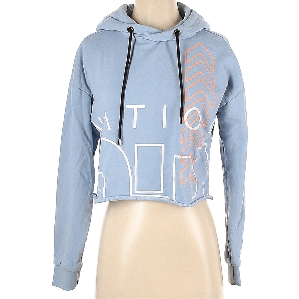 PE Nation Cropped Cotton Pullover Hoodie